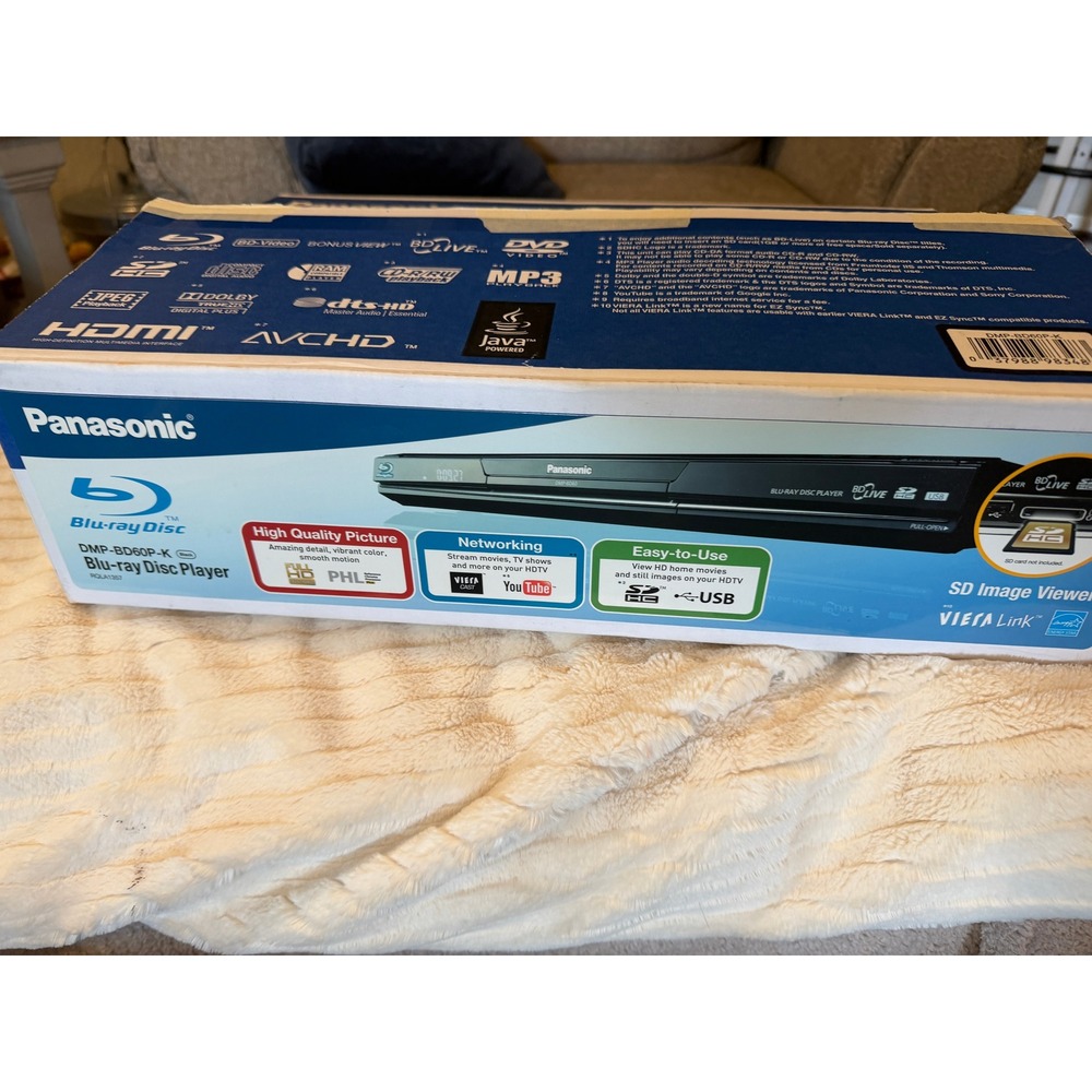 Panasonic DMP-BD60P-K Blu-ray Disc Player Full HD 1080p Black Viera Cast BD-Live